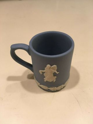 Vintage Wedgwood Jasperware Pale Blue Rare Miniature 1.  5 " Coffee Cup Mug