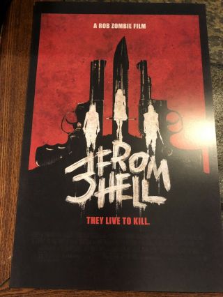 3 From Hell Advanced Premier Screening Night 11x17 Poster Rare