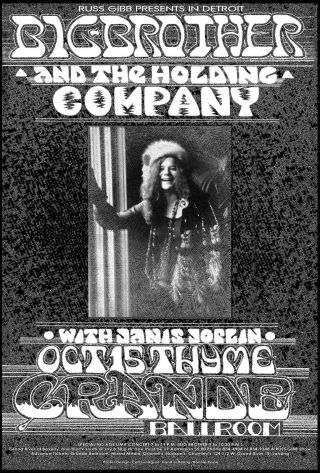 Janis Joplin Concert Poster: Detroit (by Artist)