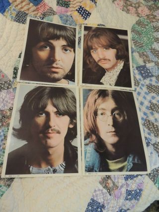 The Beatles Set Of Vintage 8 X 10 Photos Plus White Album Poster