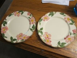 Pair (2) Vintage Franciscan Desert Rose Dinner Plates Gladding Mcbean Usa