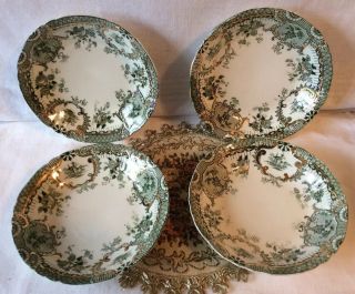 Wedgwood Raleigh Set Of 4 Fruit Dessert Bowls Gold Accents 1890