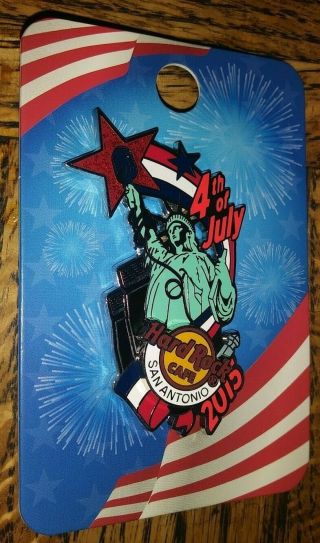 Hard Rock Cafe Hrc 2015 San Antonio Statue Of Liberty 4th Of July Pin Rare /le