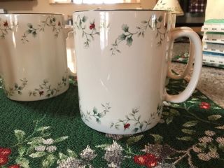 Set Of 4 Pfaltzgraff Winterberry Coffee Mug Christmas Holly Jumbo Huge Cup 29 Oz