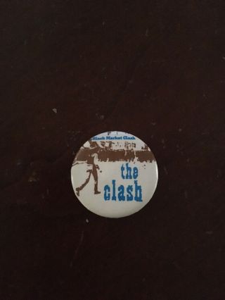 Vintage The Clash Button Pin Badge 1980 Black Market Clash