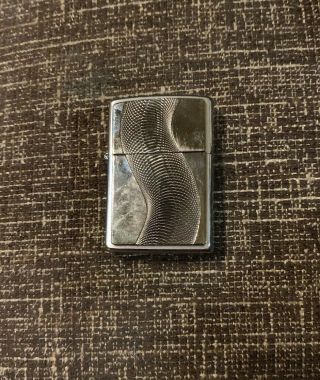 Zippo Lighter Silver Plate Etched Design 2