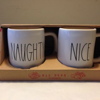 Rae Dunn Naughty & Mug Set Very Rare -