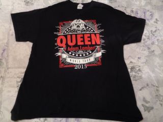Queen Adam Lambert World Tour T - Shirt 2015 Xl Official Black