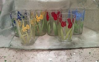 Set Of 6 1941 - 46 Posy Swanky Swigs Tulips Violets Jonquil Cornflower 2 Sizes