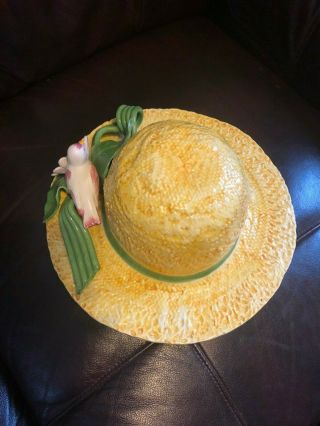 Seymour Mann Hand Crafted Ceramic Yellow Hat with Bird Made in Italy 5