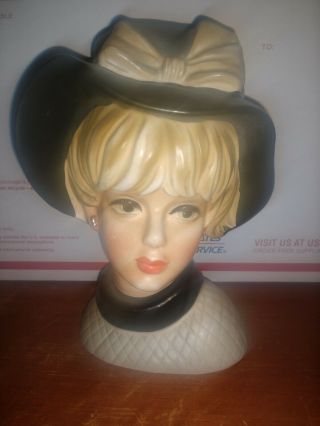 Vintage Ladies Head Vase Napco C7495 7.  5 " Headvase