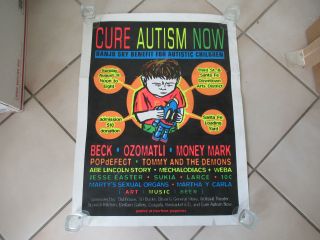 Vintage Beck Silkscreen Cure Autism Now Poster