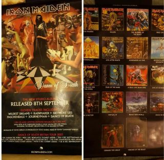 Iron Maiden Vintage 03 Dance Of Death Tour Double Sided Poster Discography