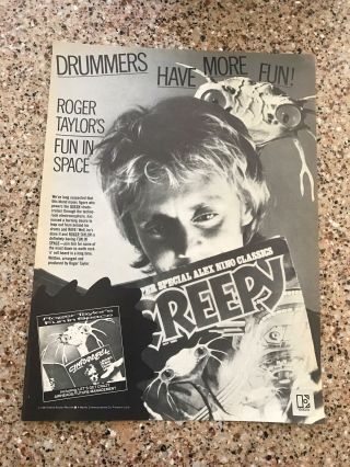 1981 Vintage 8x11 Album Promo Print Ad For Roger Taylor Fun In Space From Queen