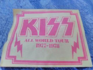 Kiss All World Tour Back Stage Pass 1977 - 1978 Vintage Back Still On