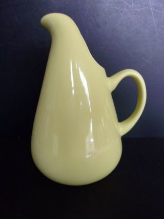 Russel Wright Water Pitcher By Oneida Avocado Yellow Mid Century Modern