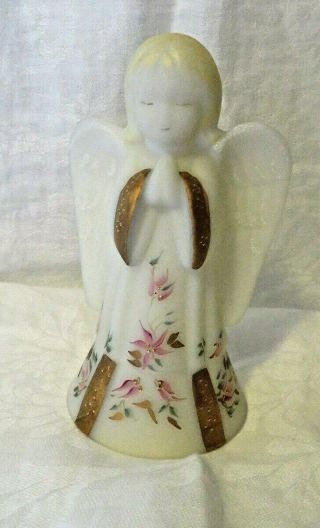 Fenton Hand - Painted Glass Angel/bell