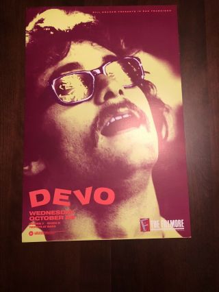 Rare Devo 1988 Fillmore San Francisco Concert Poster