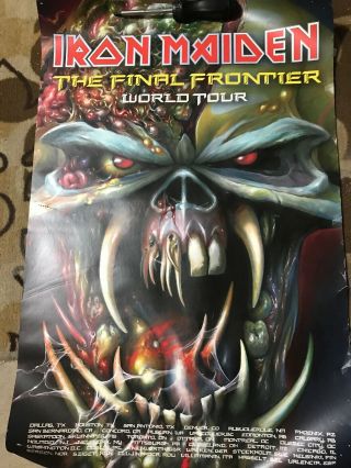 Rare Iron Maiden Final Frontier World Tour Promo Poster 22x34
