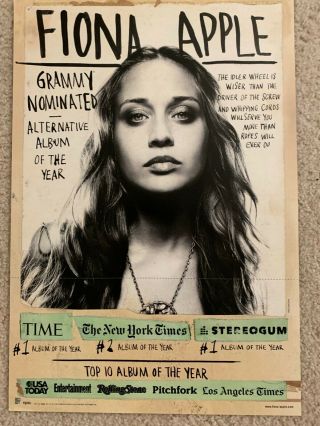 Fiona Apple Promotional Poster Flat The Idler Wheel Criminal Shadowboxer Rare