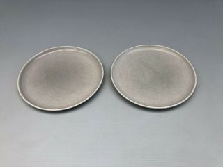 2 Vintage Russel Wright American Modern Dinner Plates Granite Gray Steubenville