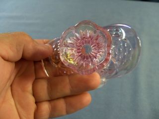 Fenton Pink Carnival Glass Mini Miniature Basket 4