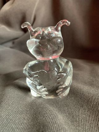 Vintage Fenton Clear Glass Paperweight Figurine Animal Whimsy