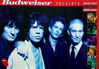 The Rolling Stones 1994 Voodoo Lounge Us Tour Promo Poster