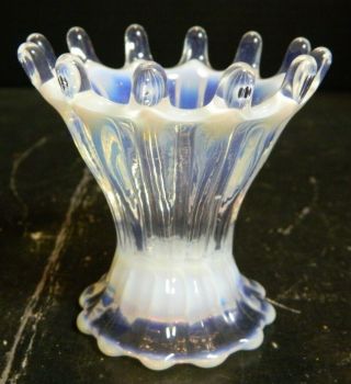 Vintage White Opalescent 12 Pointed Toothpick Holder / Vase 3.  25 " X 3.  25 " Excell
