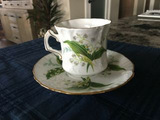 Vintage Hammersley Bone China Tea Cup & Saucer Lily Of The Valley England