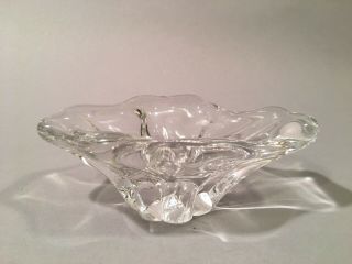 Vintage Daum France Crystal Form Biomorphic Bowl,  Mid Century Modern