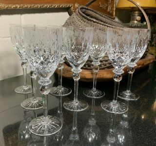 Rogaska Queen Cut And Etched Crystal 7 3/4 " Wine Glass Pristine - 8 Available