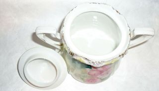 RS Prussia Creamer and Lidded Sugar Bowl Red Star Mark Pink Poppy Gold Highlight 4