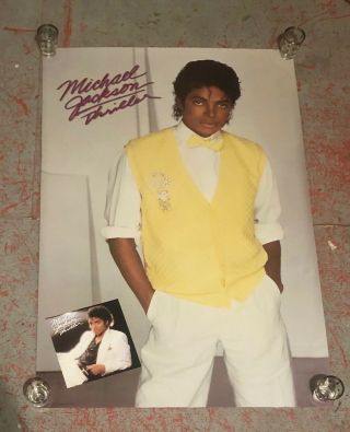 Michael Jackson Orig.  Thriller Record Store Promo Poster 1984 Rare Cbs Records