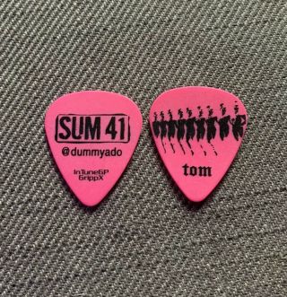 Sum 41 Tom Thacker 2019 Order In Decline Tour Issue Guitar Pick Plectrum Pink