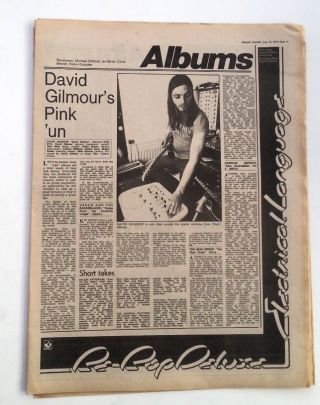 Dave Gilmour (pink Floyd) Solo Album Review 1978 Uk Article / Clipping