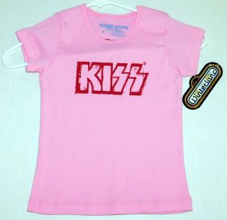 Kiss Band Pink Girls T - Shirt Rowdy Sprout Kid Size 6 Winterland Nwt Unworn 2006