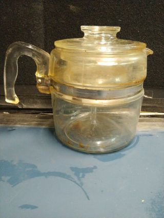 Vintage Pyrex 6 - 9 Cup Flameware Stove Top Percolator Coffee Pot