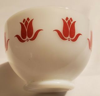 Vintage Fire King Cottage Cheese Bowl Red Tulips