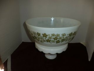 Pyrex Crazy Daisy Spring Blossom Lg Mixing Stacking Bowl 404 4 Qt White Green