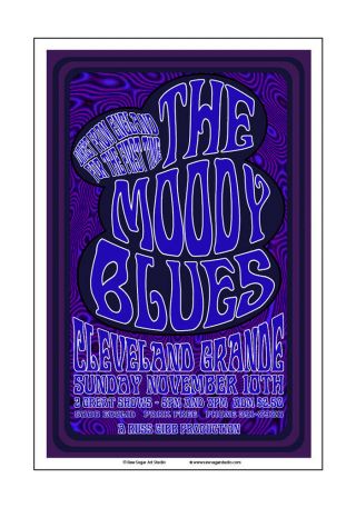Moody Blues 1968 Cleveland Concert Poster