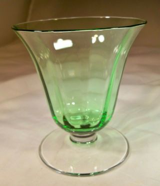 Fostoria Glass Fairfax Green 5000 4 - Ounce Footed Oyster Cocktail Tumbler