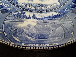 Vtg Old English Staffordshire Ware OLD FAITHFUL GEYSER Yellowstone Park Plate10 
