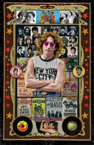 John Lennon 11x17 " Tribute Poster - Vivid Colors (signed By Artist)