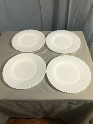 4 Macbeth Evans Petalware Monax White 8” Dinner Plates