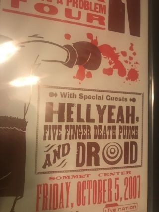 KORN Nashville 2007 HATCH SHOW PRINT Sommet Tour Poster FIVE FINGER DEATH PUNCH 2