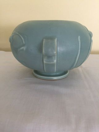 Roseville Pottery Teasel Bowl - Aqua - 342 - 4,  1936 2