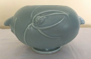 Roseville Pottery Teasel Bowl - Aqua - 342 - 4,  1936 3