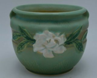 Roseville Pottery Gardenia Green Jardiniere Planter 600 - 4