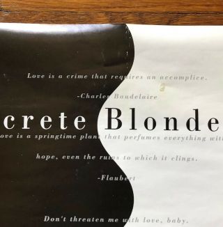 Concrete Blonde Bloodletting RARE double sided promo poster 1990 3